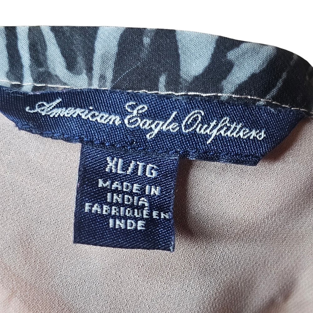American Eagle Outfitters women's gray,black,peach short-sleeved top size XL - Picture 6 of 7